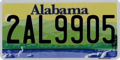 AL license plate 2AL9905