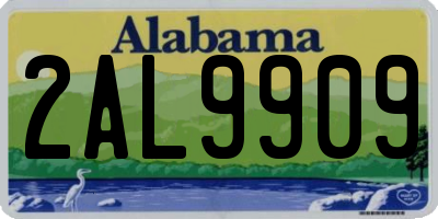 AL license plate 2AL9909