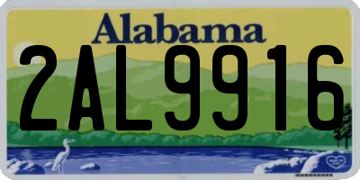 AL license plate 2AL9916