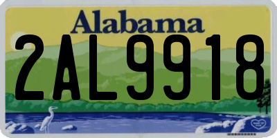AL license plate 2AL9918