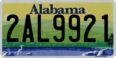 AL license plate 2AL9921
