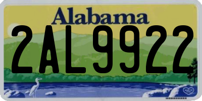 AL license plate 2AL9922