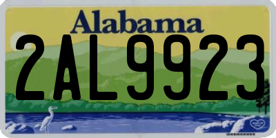 AL license plate 2AL9923