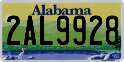 AL license plate 2AL9928