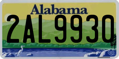 AL license plate 2AL9930