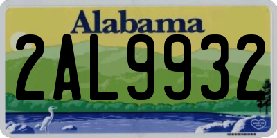 AL license plate 2AL9932