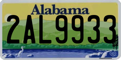 AL license plate 2AL9933