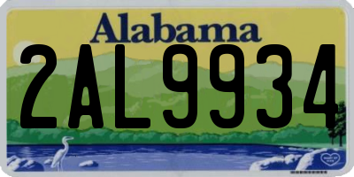 AL license plate 2AL9934