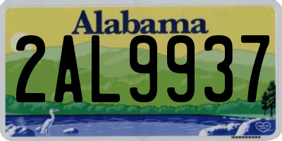 AL license plate 2AL9937
