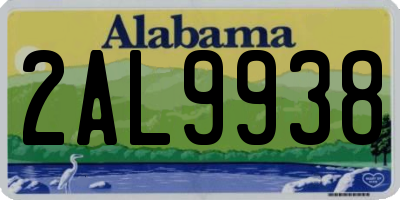 AL license plate 2AL9938