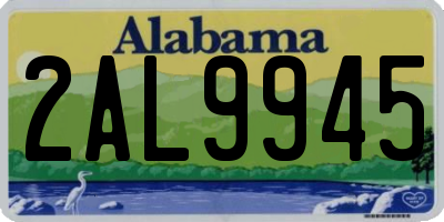 AL license plate 2AL9945