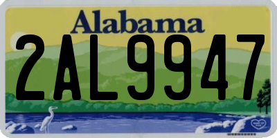 AL license plate 2AL9947