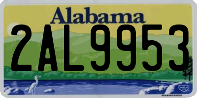 AL license plate 2AL9953