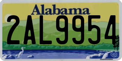 AL license plate 2AL9954