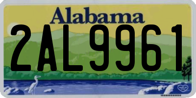 AL license plate 2AL9961