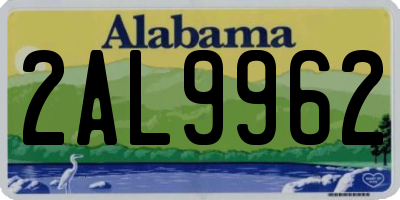 AL license plate 2AL9962