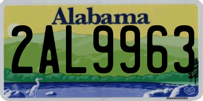 AL license plate 2AL9963