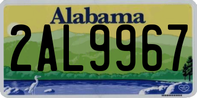 AL license plate 2AL9967
