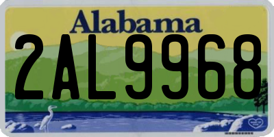 AL license plate 2AL9968