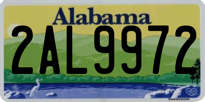 AL license plate 2AL9972