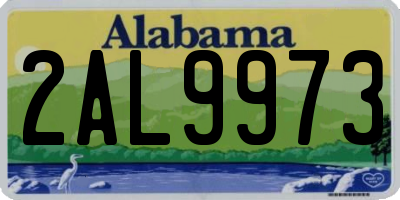 AL license plate 2AL9973