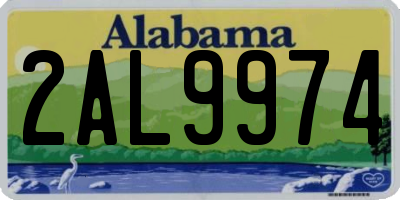 AL license plate 2AL9974