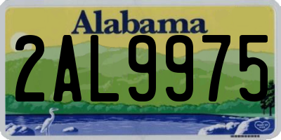 AL license plate 2AL9975
