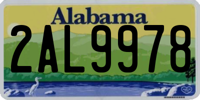 AL license plate 2AL9978