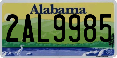 AL license plate 2AL9985