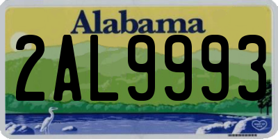 AL license plate 2AL9993