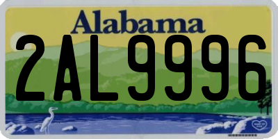 AL license plate 2AL9996