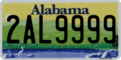 AL license plate 2AL9999