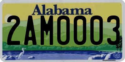 AL license plate 2AM0003