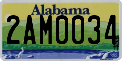 AL license plate 2AM0034