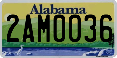 AL license plate 2AM0036