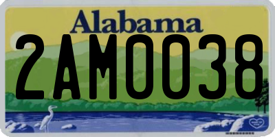 AL license plate 2AM0038