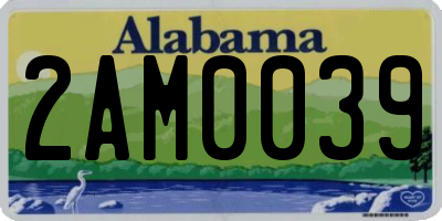 AL license plate 2AM0039