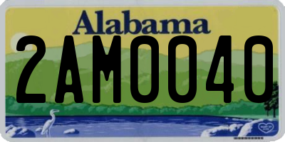 AL license plate 2AM0040