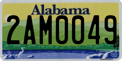 AL license plate 2AM0049