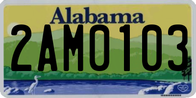 AL license plate 2AM0103