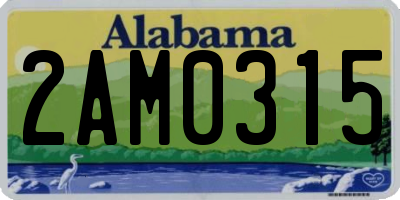 AL license plate 2AM0315