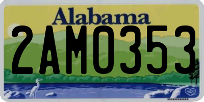 AL license plate 2AM0353
