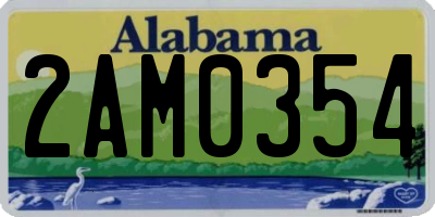 AL license plate 2AM0354