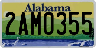 AL license plate 2AM0355
