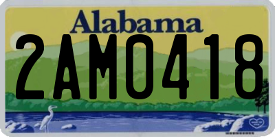 AL license plate 2AM0418