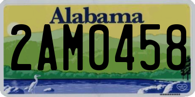 AL license plate 2AM0458