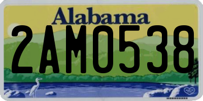 AL license plate 2AM0538