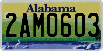 AL license plate 2AM0603