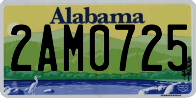 AL license plate 2AM0725