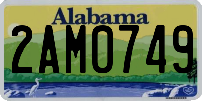 AL license plate 2AM0749